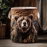 Bear's Forest Walk | Hand-Quilted Laundry Basket
