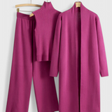 Mahalia Elegant Cut 3-Piece Soft Knit Ensemble