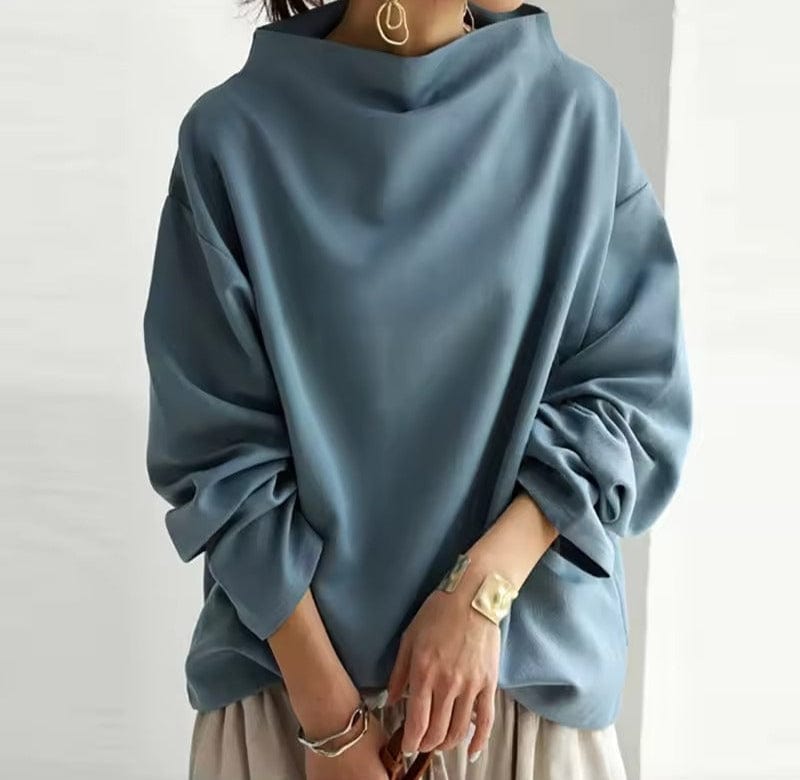 Sylvia | Oversized Mock-Neck Top