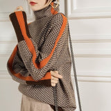 Eleanor | Luxe Herringbone Mock-Neck Sweater