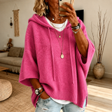 Chloe – Fuchsia Pink Poncho Sweater