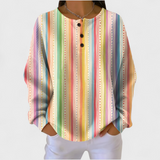 Sara | Colorful Striped Henley Sweater