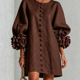 Imarie - Floral Cuff Mini Dress