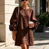 Imarie - Floral Cuff Mini Dress