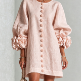 Imarie - Floral Cuff Mini Dress