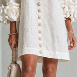 Selena | Floral Button-Down Mini Dress