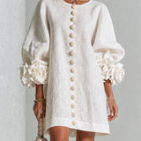Imarie - Floral Cuff Mini Dress