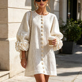 Imarie - Floral Cuff Mini Dress