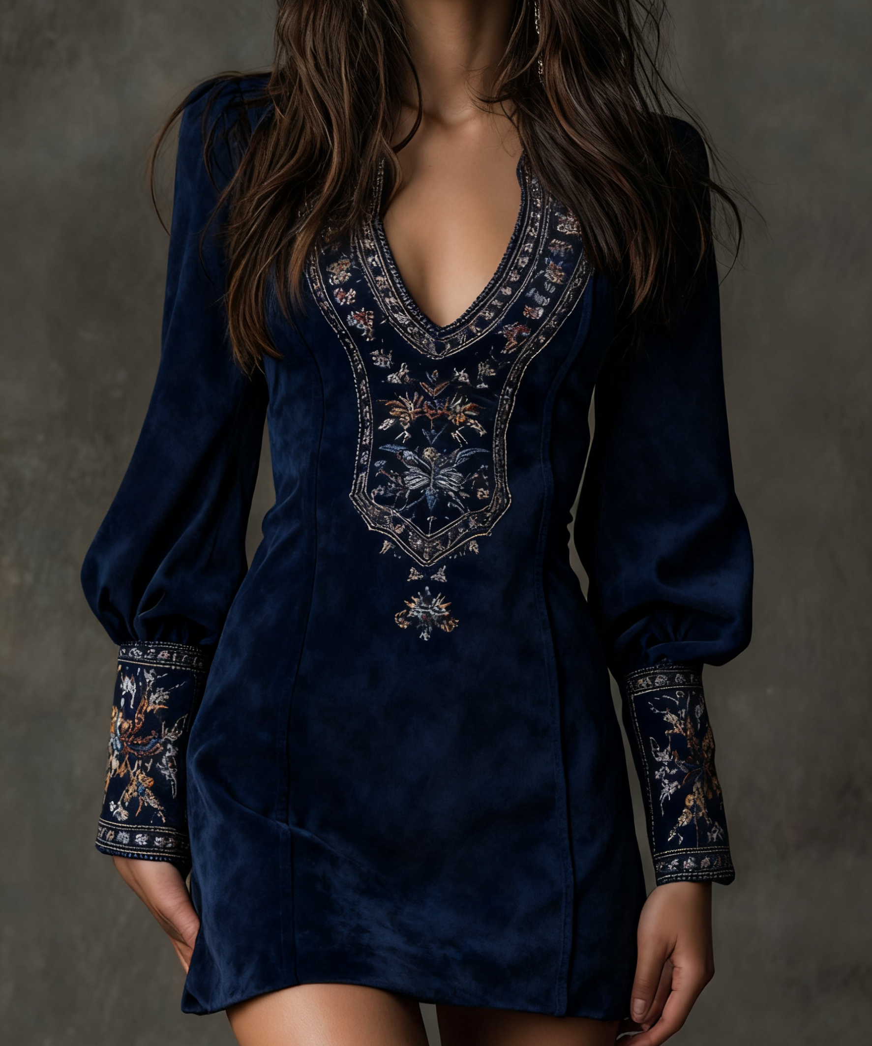 Erizza – Suede-Effect Short Dress