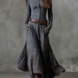 Elisa | Maxi Suede Dress with Belt