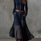 Elisa | Maxi Suede Dress with Belt