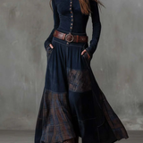 Elisa | Maxi Suede Dress with Belt