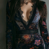 Rosalie – Velvet Floral Mini Dress
