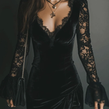 Vanie – Velvet and Lace Mini Dress