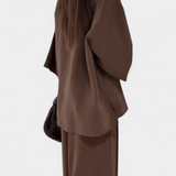 Eli V-Neck Top with Straight-Leg Pants Set