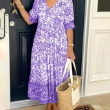 Keisha | Graceful V-Neck Floral Maxi Dress