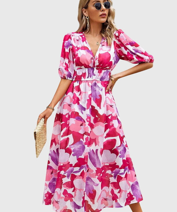 Merlin™ | Flattering Floral Midi Dress
