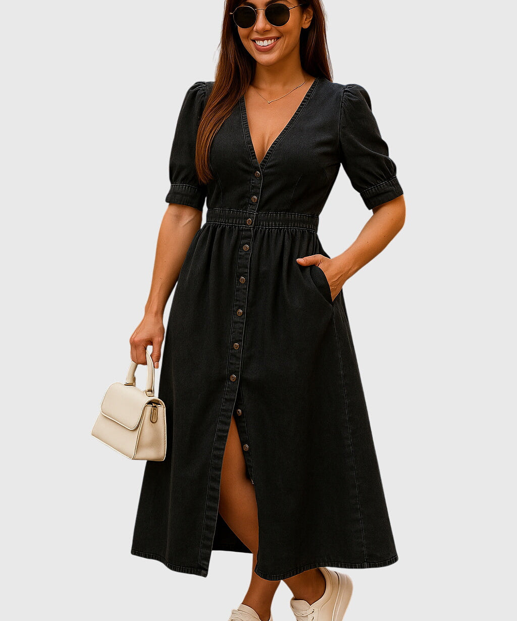 Jacqueline™ | Elegant Denim Dress