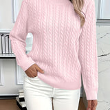 Evelyn | Pink Cable Knit Sweater