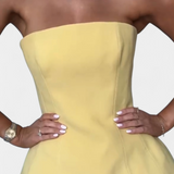 Clarita Strapless Bandeau Top with Pleated Skirt Set