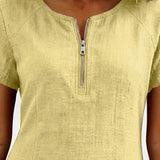 Fiona | Cotton Dress with Zipper Pocket