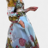 Sanne Botanical Print Ensemble: Belted Shirt and Palazzo Pants