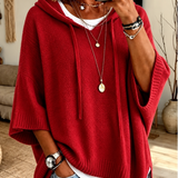 Oceane – Crimson Red Poncho Sweater