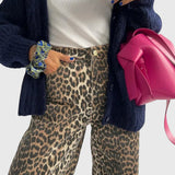 Jamie | Vintage Jeans with Leopard Print