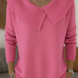 Odette | Pink Ribbed Collar Sweater