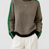 Eleanor | Luxe Herringbone Mock-Neck Sweater