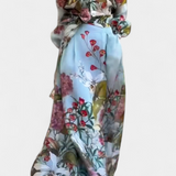 Sanne Botanical Print Ensemble: Belted Shirt and Palazzo Pants