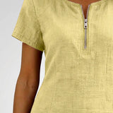 Fiona | Cotton Dress with Zipper Pocket
