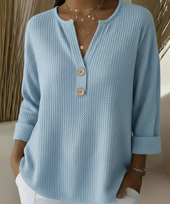 Lucinda™ | Henley Button Top