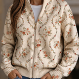 Persephone | Floral Vine Zip Cardigan