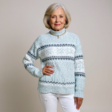 Astrid | Fair Isle Shawl-Collar Sweater