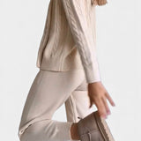 Perdita Cardigan & Twisted Jacquard Sweater Set - Casual Style