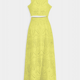Danitza Floral Lace Two-Piece Set: Crop Top & Maxi Skirt