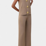 Jacey Knit Vest with Wide-Leg Trousers