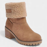 Luise Sienna Faux Fur Block Heel Ankle Boots
