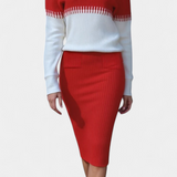 Sidonie Two-Tone Long Sleeve Midi Knit Dress Ensemble