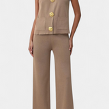 Jacey Knit Vest with Wide-Leg Trousers