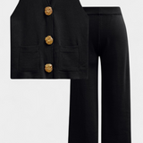 Jacey Knit Vest with Wide-Leg Trousers