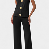 Jacey Knit Vest with Wide-Leg Trousers