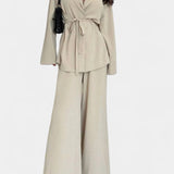 Amy V-Neck Blazer and Flared Pants Set