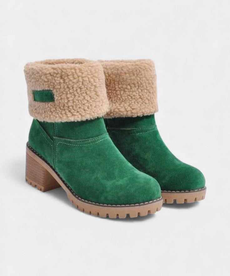 Luise Sienna Faux Fur Block Heel Ankle Boots