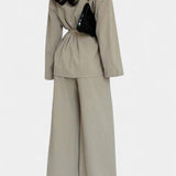 Amy V-Neck Blazer and Flared Pants Set