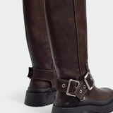 Ursule Strapped Mid-Calf Boots with Buckle Detail