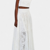 Danitza Floral Lace Two-Piece Set: Crop Top & Maxi Skirt