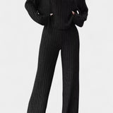 Federica Striped Knit Hoodie and Long Pants Set