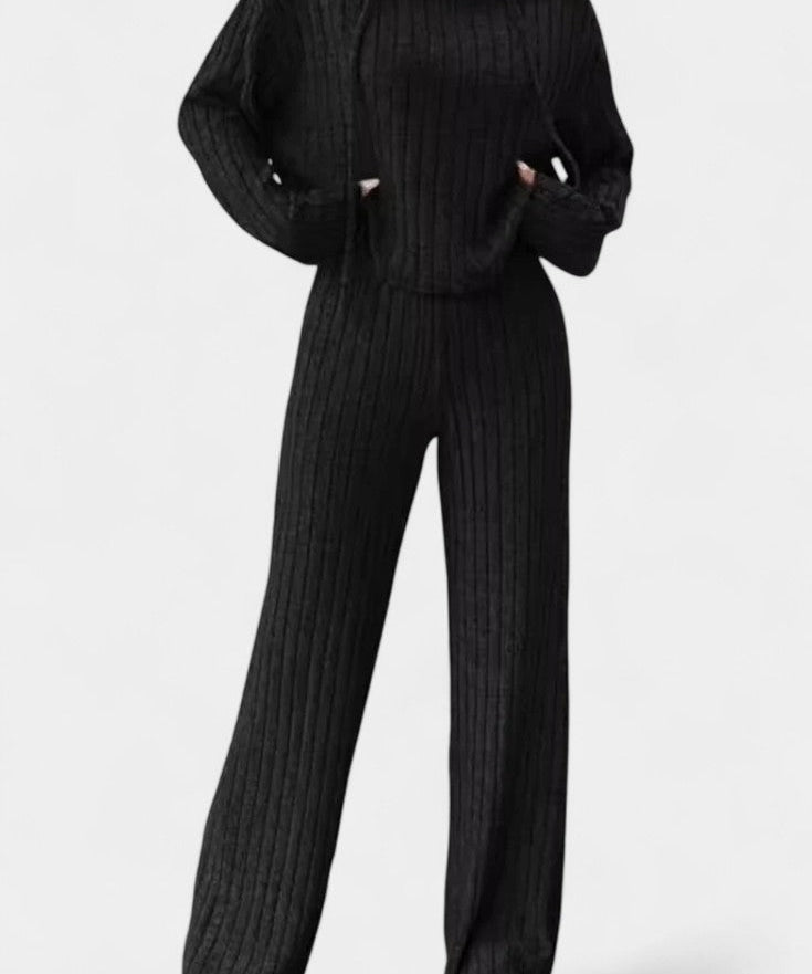 Federica Striped Knit Hoodie and Long Pants Set